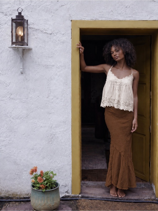 Free People Dresses & Skirts - Free people Brown Maxi Skirt - Flared Hem, Casual Women's Skirt